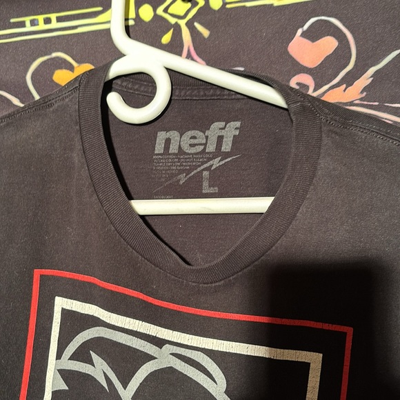 Neff Men's Black Large Logo T-Shirt Size Large - Picture 2 of 3